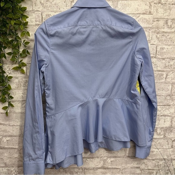 𝅺PREEN by Thornton Bregazzi‎ Peplum Blouse Women’s Extra Small Yellow Blue Lace - Picture 7 of 7